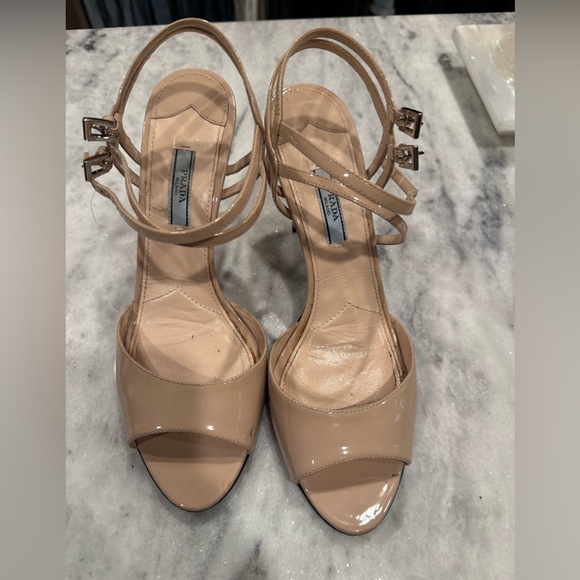 Prada Women's Beige Strappy Heels